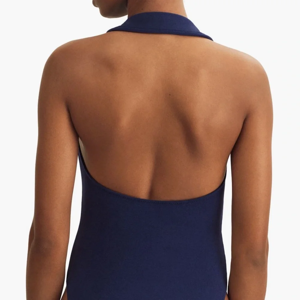 Polo Ralph Lauren Collar Terry One-Piece Swimsuit